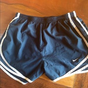 Navy blue nike track shorts